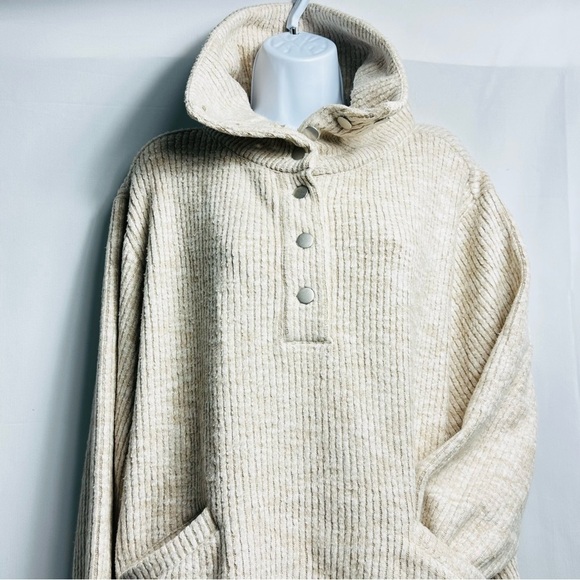 NWT Dylan Los Angeles Cali. Sz L Cream Cloudtip Corduroy Shawl Collar Pullover - Picture 8 of 12